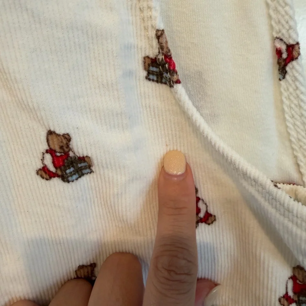 Rare! Reissued Vintage Inspo OshKosh B'gosh Kids White Overalls w/ Bear Pattern